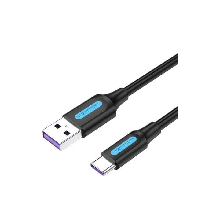 Cable usb 2.0 tipo-c vention corbf/ usb macho - usb tipo-c macho/ 480mbps/ 1m/ negro