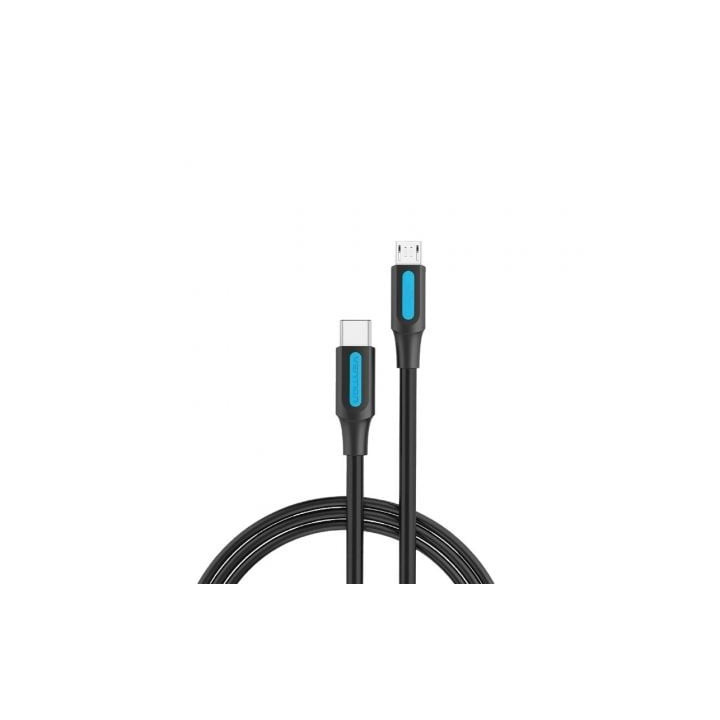 Cable usb 2.0 tipo-c vention covbh/ usb tipo-c macho - microusb macho/ 480mbps/ 2m/ negro