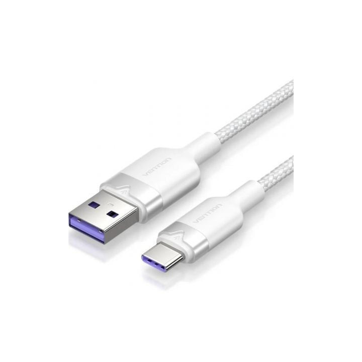 Cable usb 2.0 tipo-c vention ctowf/ usb tipo-c macho - usb macho/ hasta 100w/ 480mbps/ 2m/ blanco
