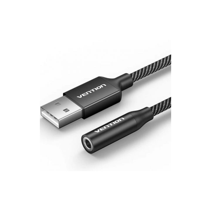 Conversor vention cvebc/ jack 3.5 hembra - usb macho/ 1m/ gris