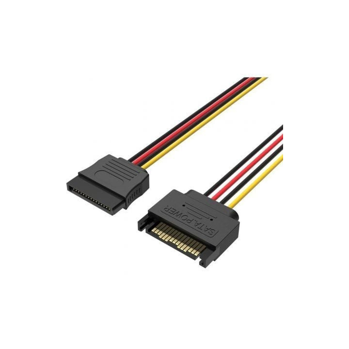 Cable alimentación 15pin vention kdaby/ sata macho - sata hembra/ 30cm