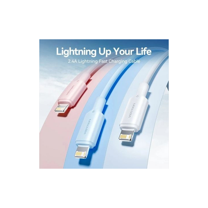 Cable usb 2.0 lightning vention lamwh/ usb macho - lightning macho/ 480mbps/ 2m/ blanco