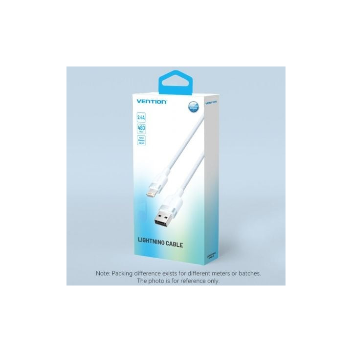 Cable usb 2.0 lightning vention lansf/ usb macho - lightning macho/ 480mbps/ 1m/ azul