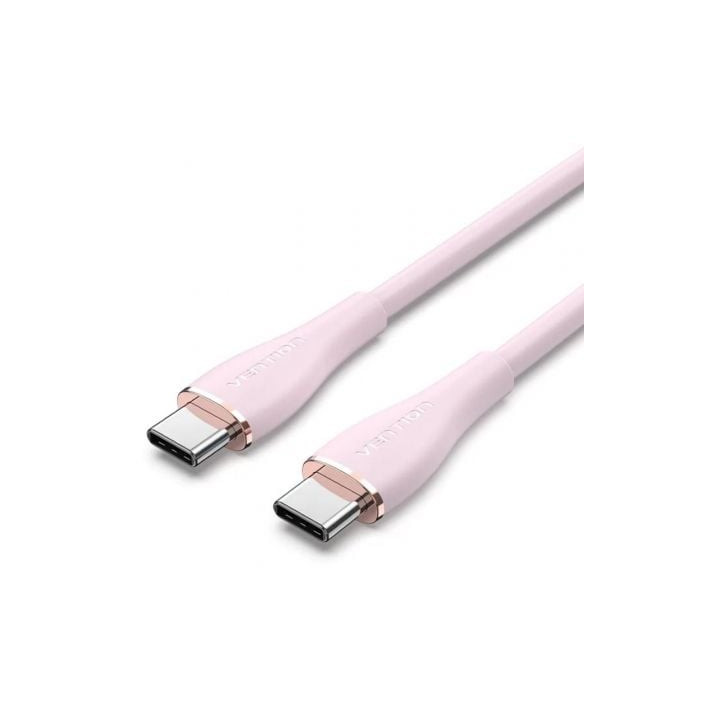 Cable usb 2.0 tipo-c vention tawpf/ usb tipo-c macho - usb tipo-c macho/ hasta 100w/ 480mbps/ 1m/ rosa