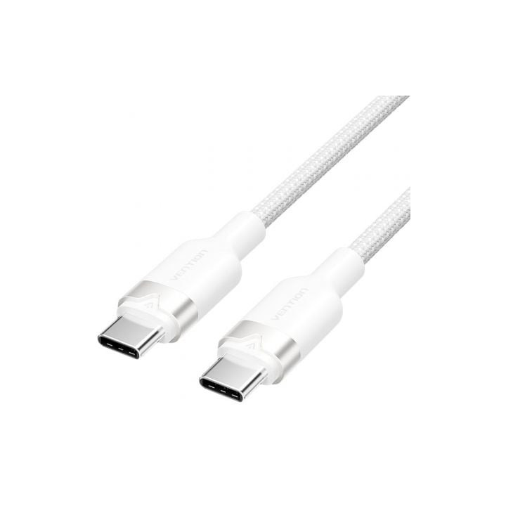 Cable usb 2.0 tipo-c 3a vention trdwf/ usb tipo-c macho - usb tipo-c macho/ hasta 60w/ 480mbps/ 1m/ blanco