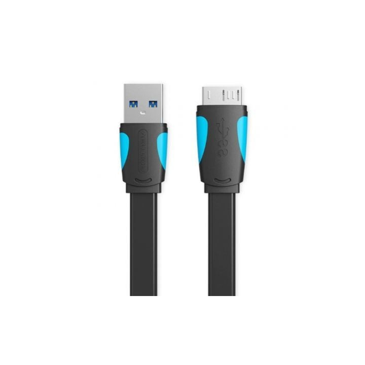 Cable usb 3.0 vention vas-a12-b025/ microusb macho - usb macho/ 10w/ 5gbps/ 25cm/ azul y negro