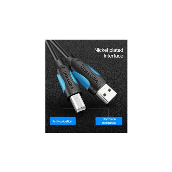 Cable usb 2.0 impresora vention vas-a16-b100/ usb tipo-b macho - usb macho/ 480mbps/ 1m/ negro