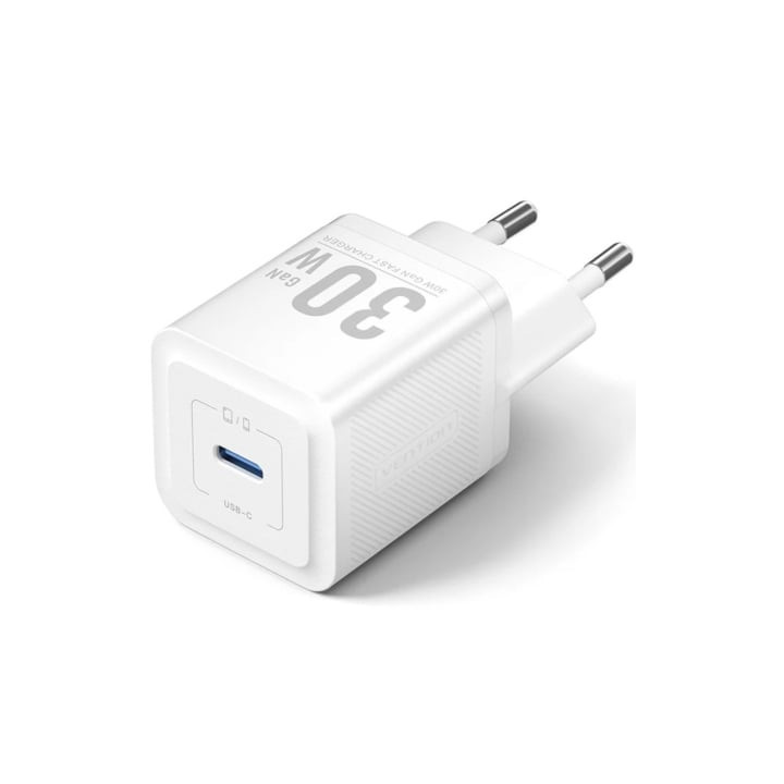 Cargador de pared gan vention fezw0-eu/ 1xusb tipo-c/ 30w