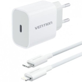 Cargador de pared vention g17w0-eu/ 1xusb tipo-c + cable lightning/ 20w