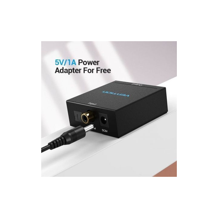 Convertidor de audio vention bdfb0-eu/ entrada toslink y rca/ salida 2x rca
