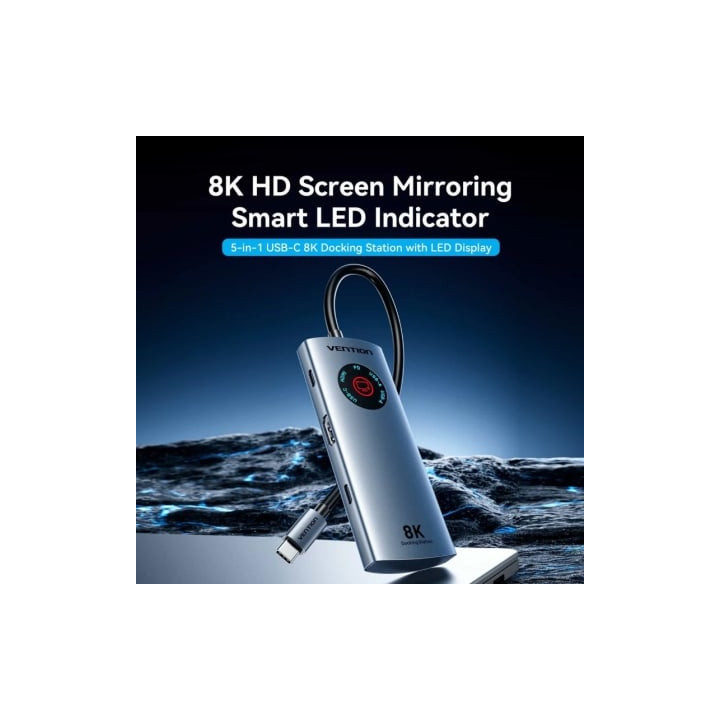 Docking usb tipo-c vention tqxhb/ 2xusb/ 1xusb tipo-c/ 1xhdmi/ 1xusb tipo-c pd/ gris