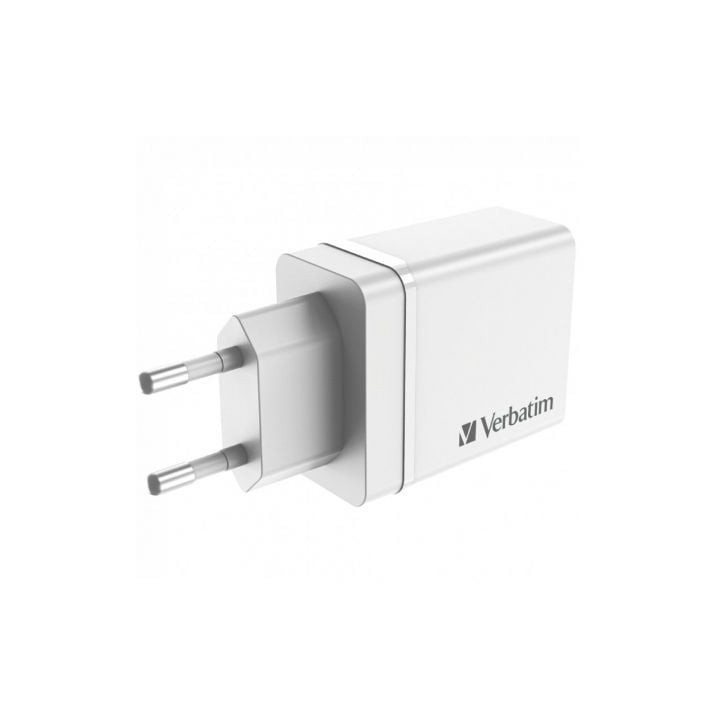 Cargador de pared gan verbatim chr-30eu2/ 1xusb tipo-c/ 3xusb/ 30w