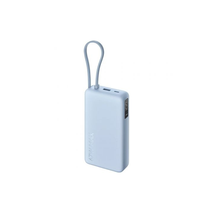 Powerbank 20000mah xiaomi 67w power bank integrated cable/ 67w/ azul/ incluye cable usb tipo-c