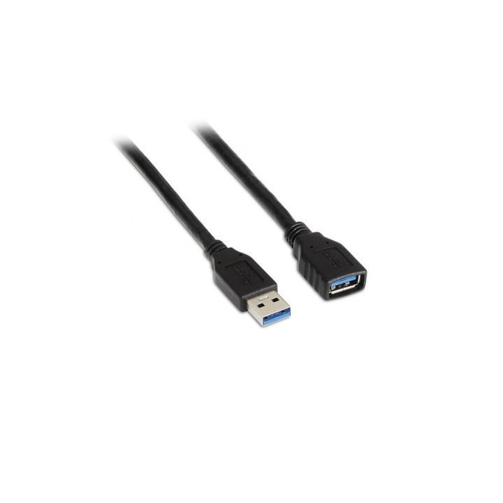 Cable alargador usb 3.0 aisens a105-0041/ usb macho - usb hembra/ hasta 9w/ 625mbps/ 1m/ negro