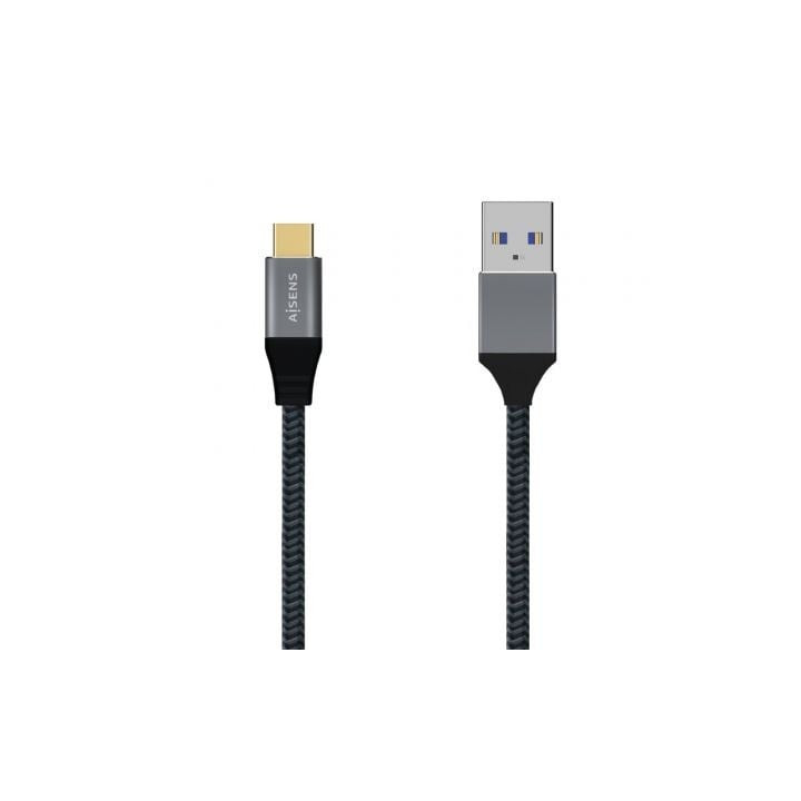 Cable usb 3.1 tipo-c aisens a107-0630/ usb tipo-c macho - usb macho/ 10gbps/ 50cm/ gris
