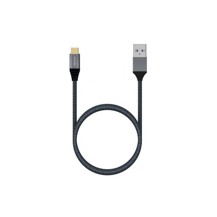 Cable usb 3.1 tipo-c aisens a107-0630/ usb tipo-c macho - usb macho/ 10gbps/ 50cm/ gris
