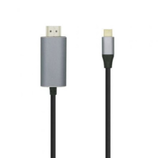 Cable conversor aisens a109-0393/ usb tipo-c macho - hdmi macho/ hasta 27w/ 1250mbps/ 1.8m/ negro