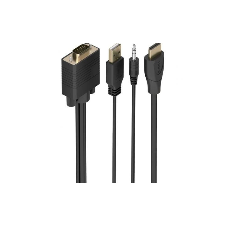 Cable conversor aisens a122-1014 svga macho - usb macho - jack macho/ hdmi macho/ 1.5m/ negro