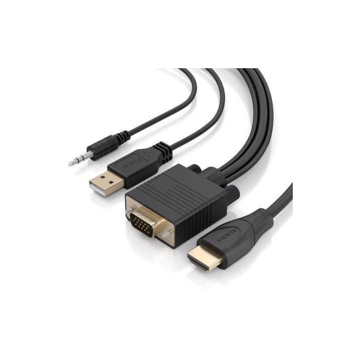 Cable conversor aisens a122-1014 svga macho - usb macho - jack macho/ hdmi macho/ 1.5m/ negro