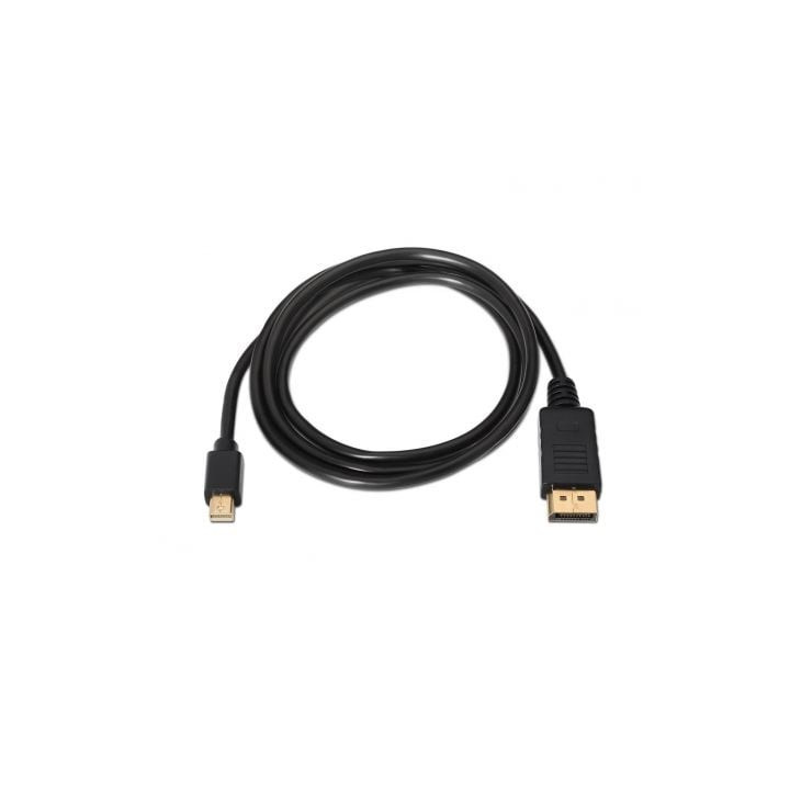 Cable mini displayport 1.2 4k aisens a124-0131/ displayport macho - mini displayport macho/ hasta 5w/ 2300mbps/ 2m/ negro