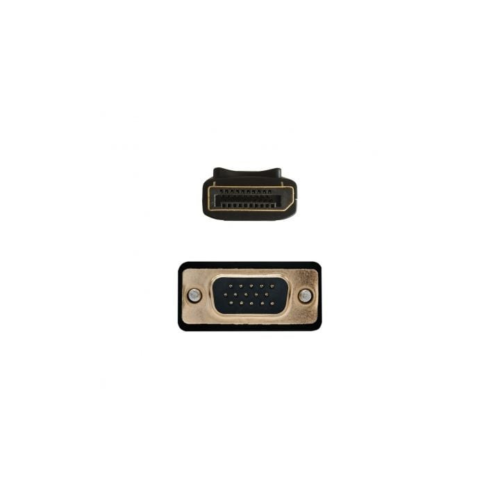 Cable conversor aisens a125-0365/ displayport macho - vga macho/ hasta 5w/ 2300mbps/ 2m/ negro