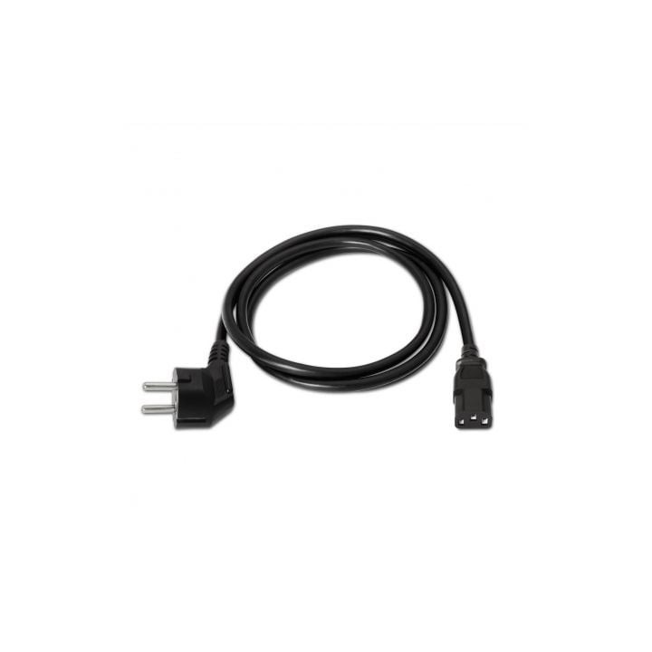 Cable alimentación aisens a132-0168/ cee(7-7) macho - c13 hembra/ hasta 1500w/ 3m/ negro
