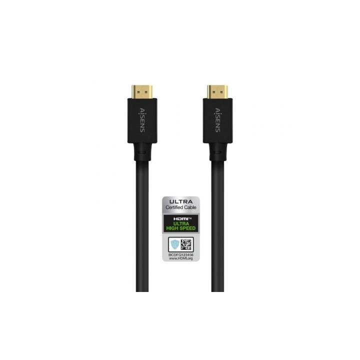 Cable hdmi 2.1 8k aisens a150-0680/ hdmi macho - hdmi macho/ 5m/ certificado/ negro