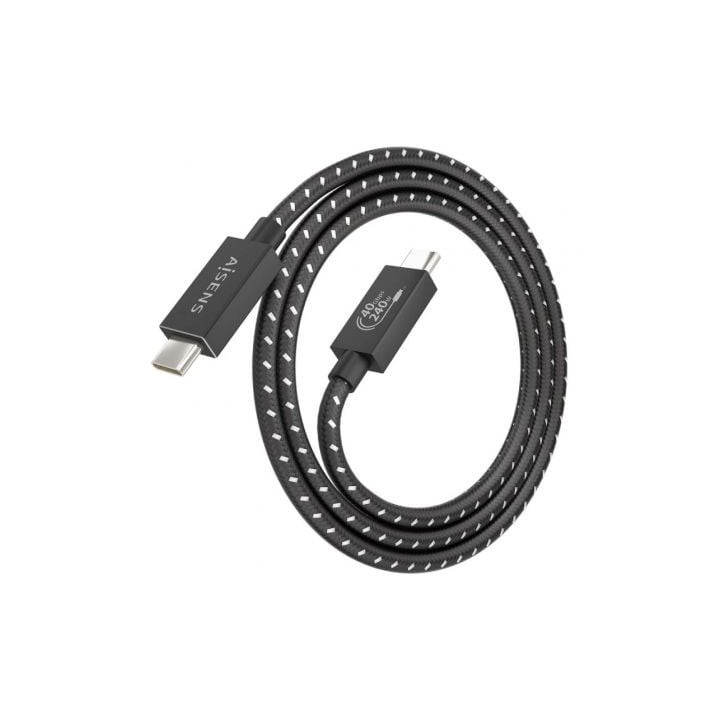 Cable usb 4.0 tipo-c aisens a156-0867/ usb tipo-c macho - usb tipo-c macho/ hasta 240w/ 40gbps/ 1m/ gris