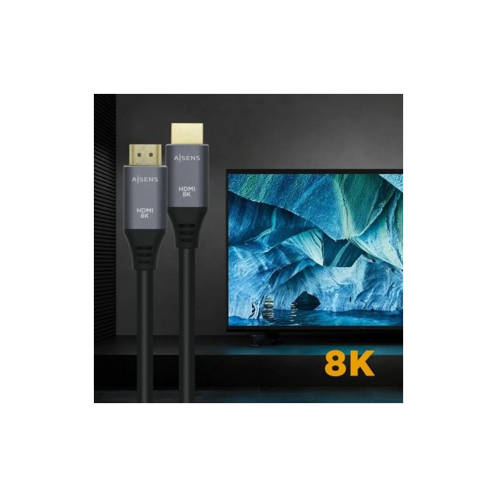 Cable hdmi 2.1 8k aisens a150-0427/ hdmi macho - hdmi macho/ 1.5m/ gris negro