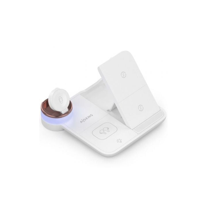 Base de carga inalámbrica aisens asch-15w4wc061-w/ 15w/ blanco