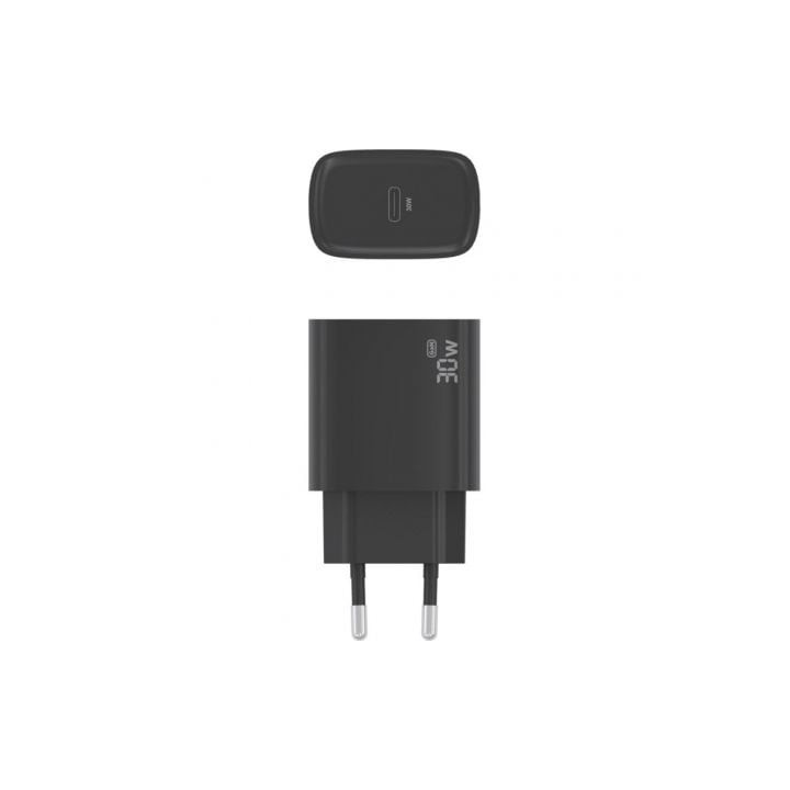 Cargador de pared gan aisens a110-0951/ 1xusb tipo-c/ 30w/ negro
