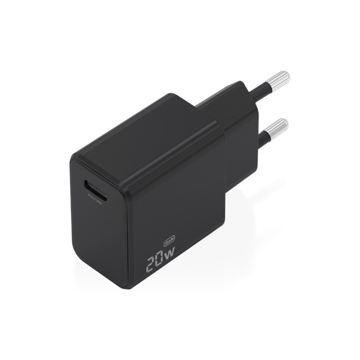 Cargador de pared gan aisens a110-1024/ 1xusb tipo-c/ 20w/ negro