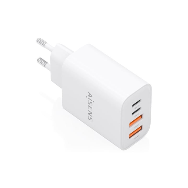 Cargador de pared gan aisens a110-1027/ 2xusb tipo-c/ 2xusb/ 32w/ blanco