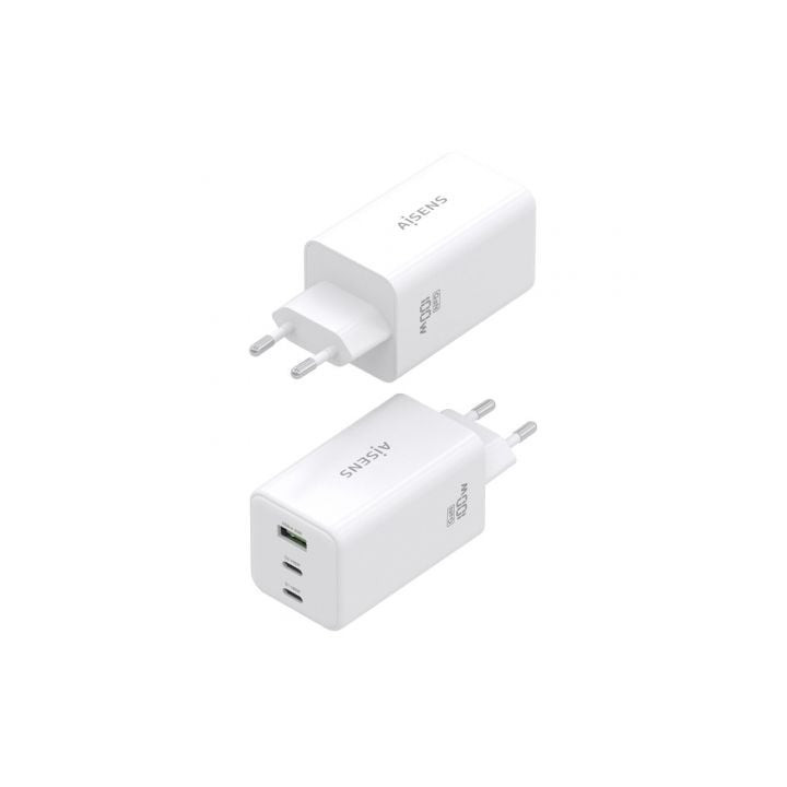 Cargador de pared gan aisens asch-100w3p051-w/ 2xusb tipo-c/ 1xusb/ 100w