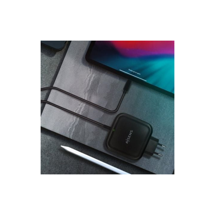 Cargador de pared aisens asch-1pd65wl-bk/ 1xusb tipo-c/ 65w