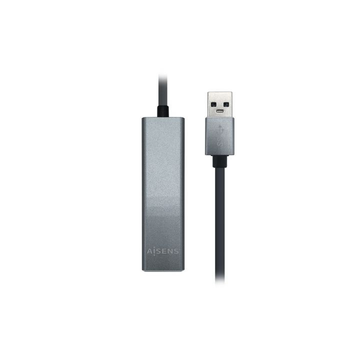 Hub usb 3.0 aisens a106-0401/ 3xusb/ 1xrj45/ gris