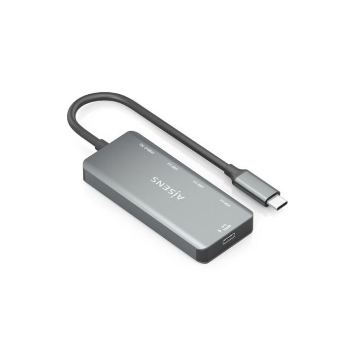 Hub usb tipo-c aisens a109-0945/ 3xusb/ 1xusb tipo-c/ 1xusb tipo-c pd/ gris