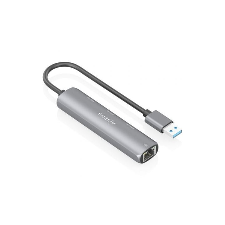 Hub usb aisens asuc-4p035-gr/ 1xusb tipo-c/ 2xusb/ 1xrj45/ gris