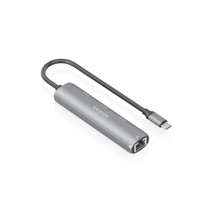 Hub usb tipo-c aisens asuc-4p038-gr/ 3xusb/ 1xrj45/ gris