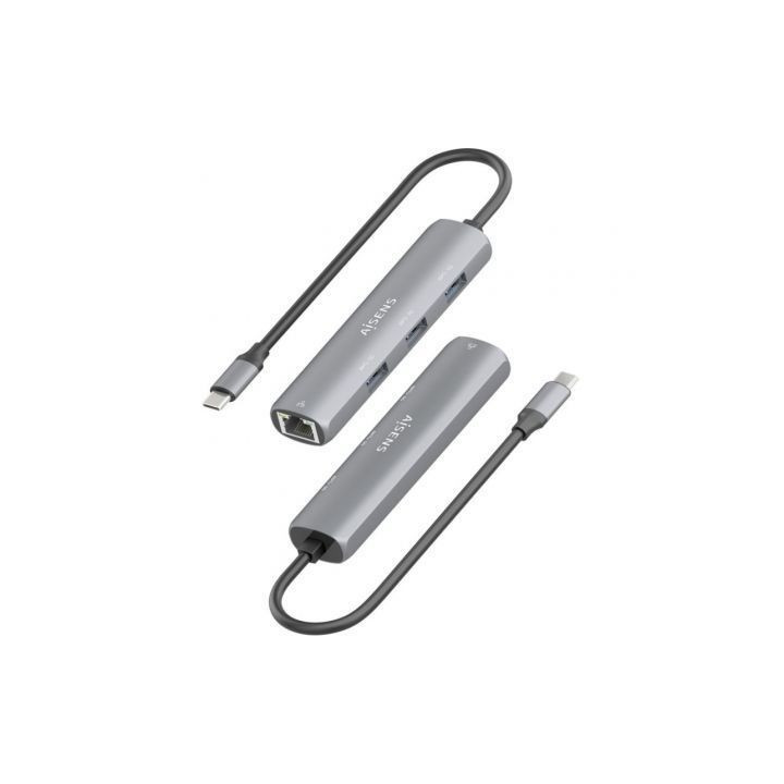 Hub usb tipo-c aisens asuc-4p038-gr/ 3xusb/ 1xrj45/ gris