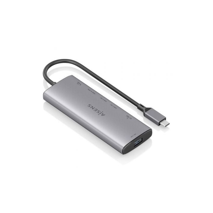 Docking usb tipo-c aisens asuc-7p031-gr/ 1xhdmi 4k/ 1xusb/ 2xusb tipo-c/ 1xlector tarjetas/ 1xusb tipo-c pd/ gris