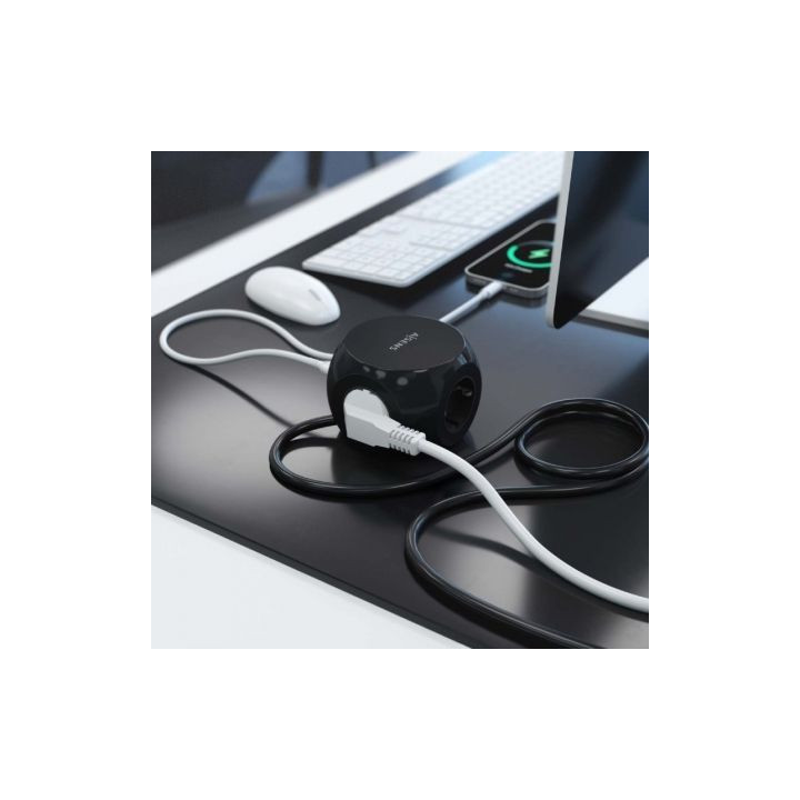 Regleta con interruptor aisens asps-2a2c05-bk/ 3 tomas de corriente/ 2 usb tipo-c/ 2 usb/ cable 1.4m/ negro