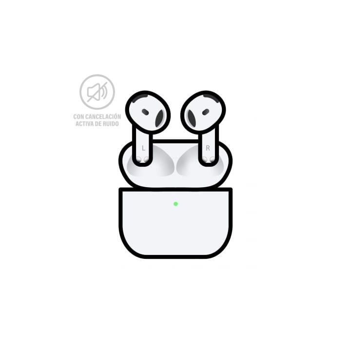Auriculares bluetooth apple airpods v4 4a generacion/ cancelacion de ruido